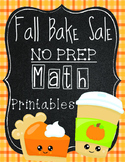 Fall Bake Sale Math Review Sheets