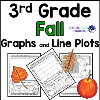 Preview of Fall Bar Graphs Picture Graphs and Line Plots 3rd Grade