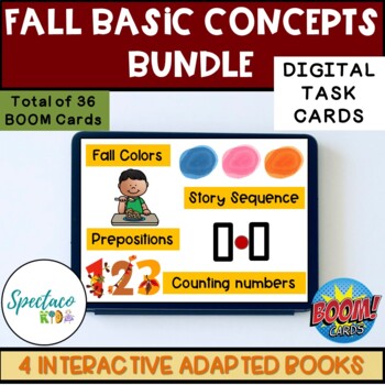 Preview of Fall Basic Concepts for Autism Speech Therapy bundle Boom Cards