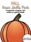 Fall Basic Skills Activity Pack {for students with autism}