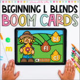 Fall Beginning L Blends BOOM Cards | Digital Task Cards fo