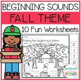Fall Beginning Sound Matching and Labeling Worksheets