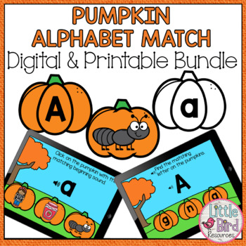 Fall Beginning Sounds & Letter Match Bundle | Digital & Printable Pumpkins