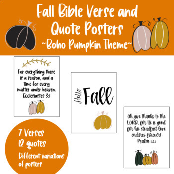 Preview of Fall Bible Verse and Quote Posters