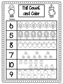 fall bilingual count and color 1 10 no prep by la reina