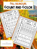 Fall Bilingual Count and Color 1-10 - No Prep for Pre K Nu