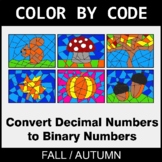 Fall: Binary Numbers - Coloring Worksheets | Color by Code