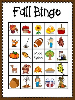 Fall Bingo (30 different cards & calling cards included!) by Simply First