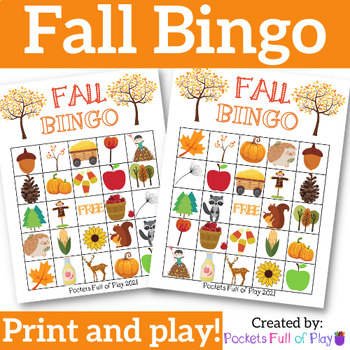 Fall Bingo by Pockets Full of Play | TPT