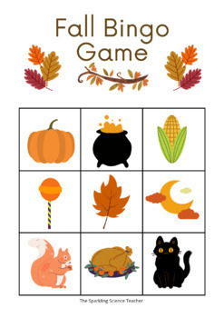 Fall Bingo Card Game Colorful Printable Class Activity | TpT