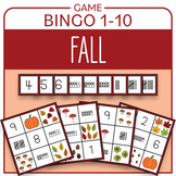 Fall Bingo Counting 1-10 Numbers, Ten Frames and Tally Mar