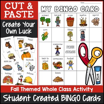 Preview of Fall Bingo Game | Cut and Paste Activities Bingo Template