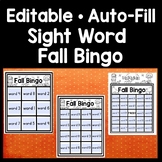 Fall Bingo Game - Editable with Auto-Fill! {35 Bingo Cards