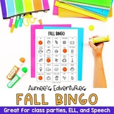 Fall Bingo Game | Vocabulary Words | English Language Arts