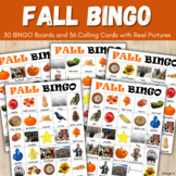 Fall Bingo Game with Real Pictures for Special Education A