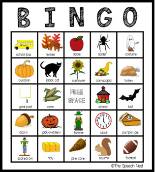 Fall Bingo Game with Riddles - A Vocabulary Building Activity | TPT