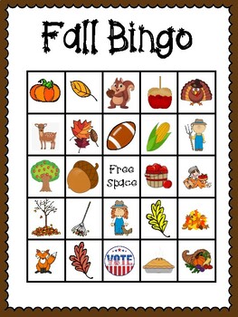 Preview of Fall Bingo | Thanksgiving Bingo (30 different cards & calling cards included!)
