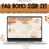 Fall Boho Slide Templates | Fall Editable Google Slides | 