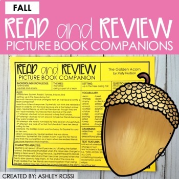 Preview of Fall Book Companions for Speech Therapy