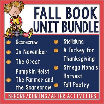 Preview of Fall Book Unit Bundle in Digital and PDF formats