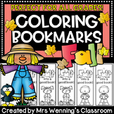 Fall Bookmarks! Coloring Bookmarks for Fall! All Grades! S