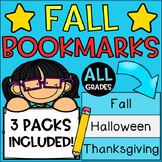 Fall Bookmarks! Fall, Halloween, & Thanksgiving Coloring B