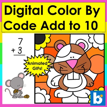 Fall Boom Cards Math Addition Facts to 10 Hidden Pictures Type Answers