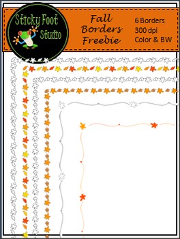 Preview of Fall Borders Freebie - Color & BW