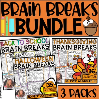 Preview of Fall Brain Break Activities BUNDLE for Back to School Fall Fun