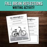 Fall Break Reflection Writing Prompts | Printable Activity