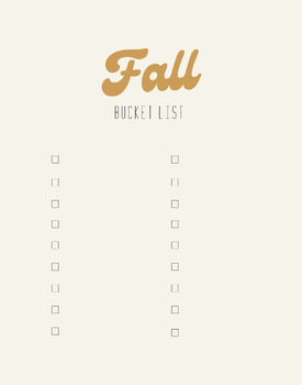 Preview of Fall Bucket List