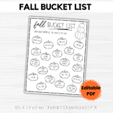 Fall Bucket List | Editable PDF | Family Friendly Fall Activities