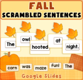 Fall Build a Sentence (Scrambled Sentences) - Google Slides
