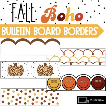 Preview of Fall Bulletin Board Borders Retro Autumn Thanksgiving Border October November