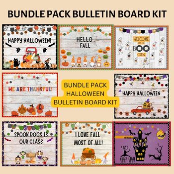 Preview of Fall Bulletin Board Bundle Halloween