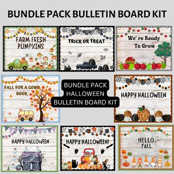 Preview of Fall Bulletin Board Bundle Halloween Classroom Decor