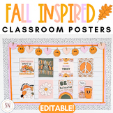 Fall Bulletin Board Classroom Posters | Editable | * NEW