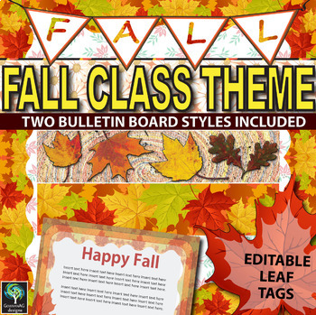 Preview of Fall Bulletin Board | Editable | Colorful Classroom Theme