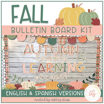 Preview of Fall Bulletin Board Kit | English & Spanish Version | Student Activity