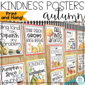 Preview of Fall Bulletin Board November Ideas Kindness Motivational Posters 
