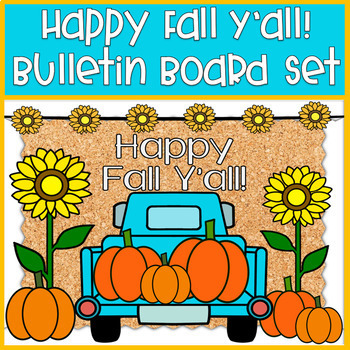 Preview of Fall Bulletin Board Set | Happy Fall Y'all! | Editable Bulletin Board