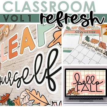 Preview of Fall Bulletin Board Set - Newsletters & Calendars - Slide Templates - Bundle