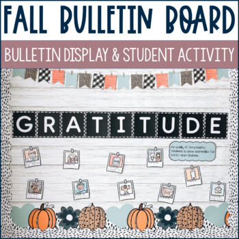 Preview of Fall Bulletin Board & Student Gratitude Activity | Fall Door Decor