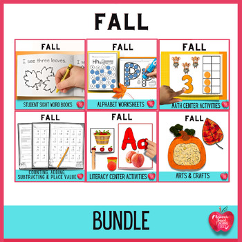 Preview of Fall Bundle - Fine Motor, Math & Crafts Activities