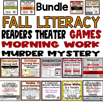 Preview of Fall Bundle: Readers Theaters, Who Dun-it, Grades, Reading Comprehension - +++