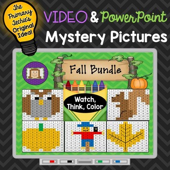 Preview of Fall Bundle Watch, Think, Color Games - Mystery Pictures