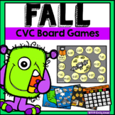 Fall CVC Roll & Read Board Phonics Games - Short Vowels