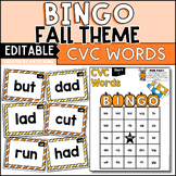 Fall CVC Word BINGO Cards - No Prep Printable & Editable