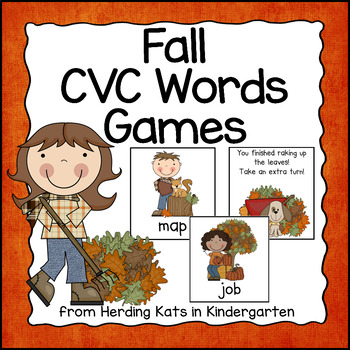 Preview of Fall CVC Word Games Bundle