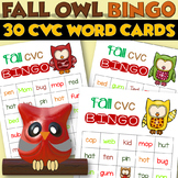 Fall CVC Words BINGO - Owls - 30 Cards